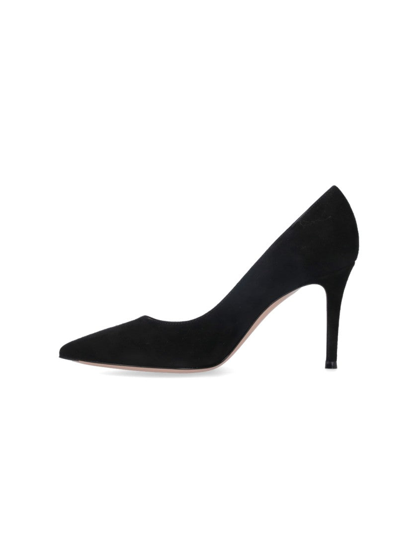 Gianvito Rossi Black Gianvito 85 Suede Pumps