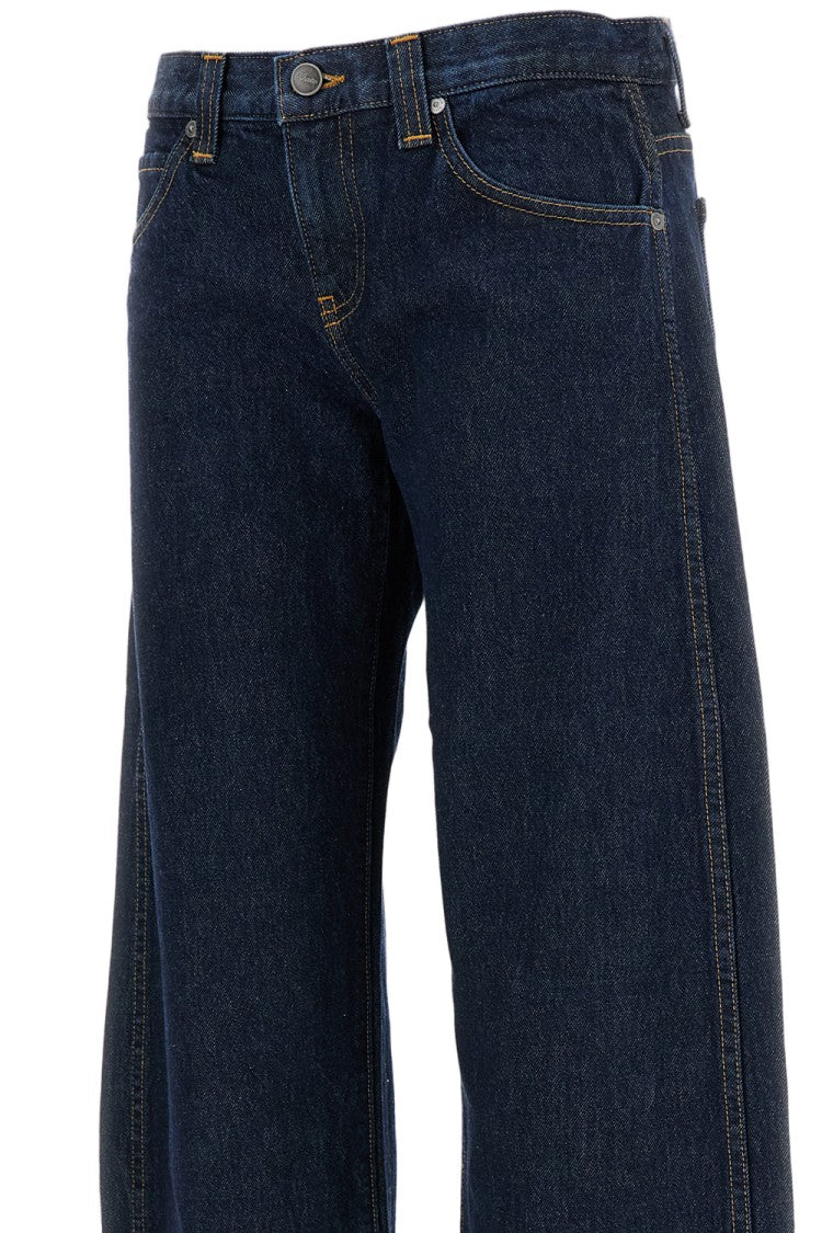 Khaite Straight-Leg Blue Jeans With Mid-Rise Waist