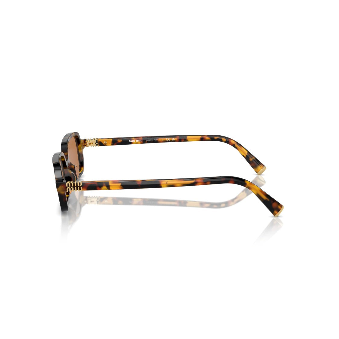 Miu Miu 0Mu 11Zs Rectangular Tortoiseshell Acetate Sunglasses