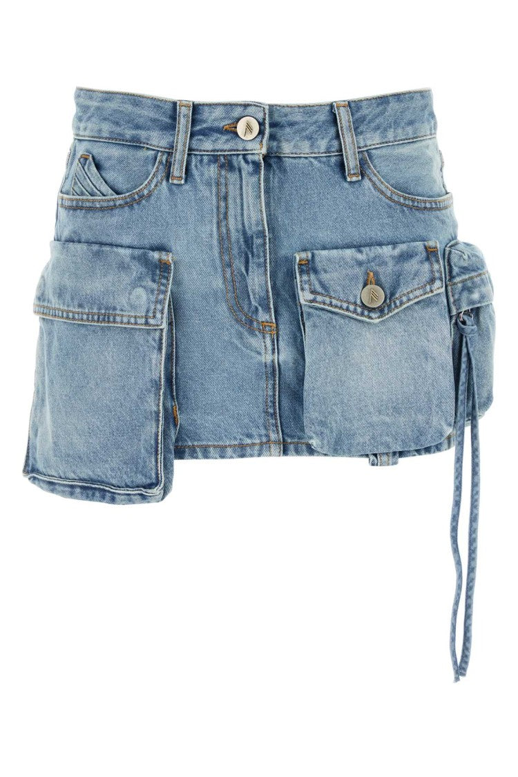 The Attico Denim Mini Skirt