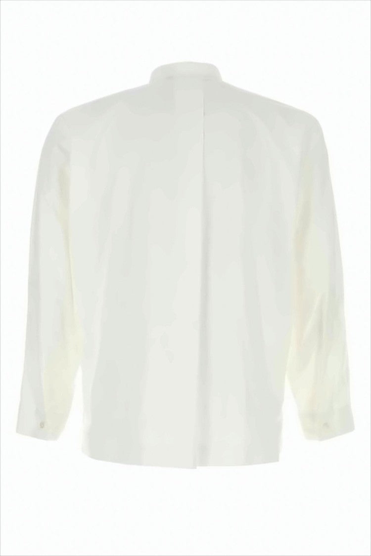 Homme Plissé Issey Miyake Boxy Cropped Long-Sleeve Shirt With Mandarin Collar