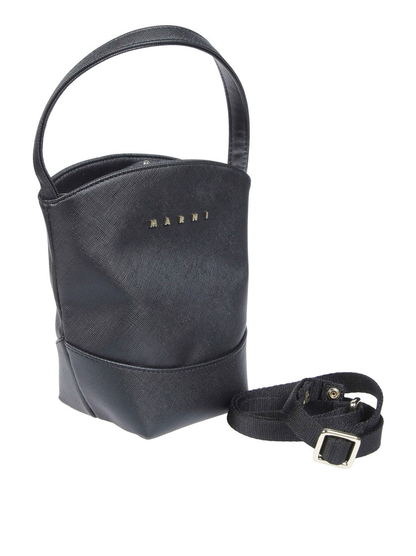 Marni Kids Black Mw121f Flower Basket Bucket Bag