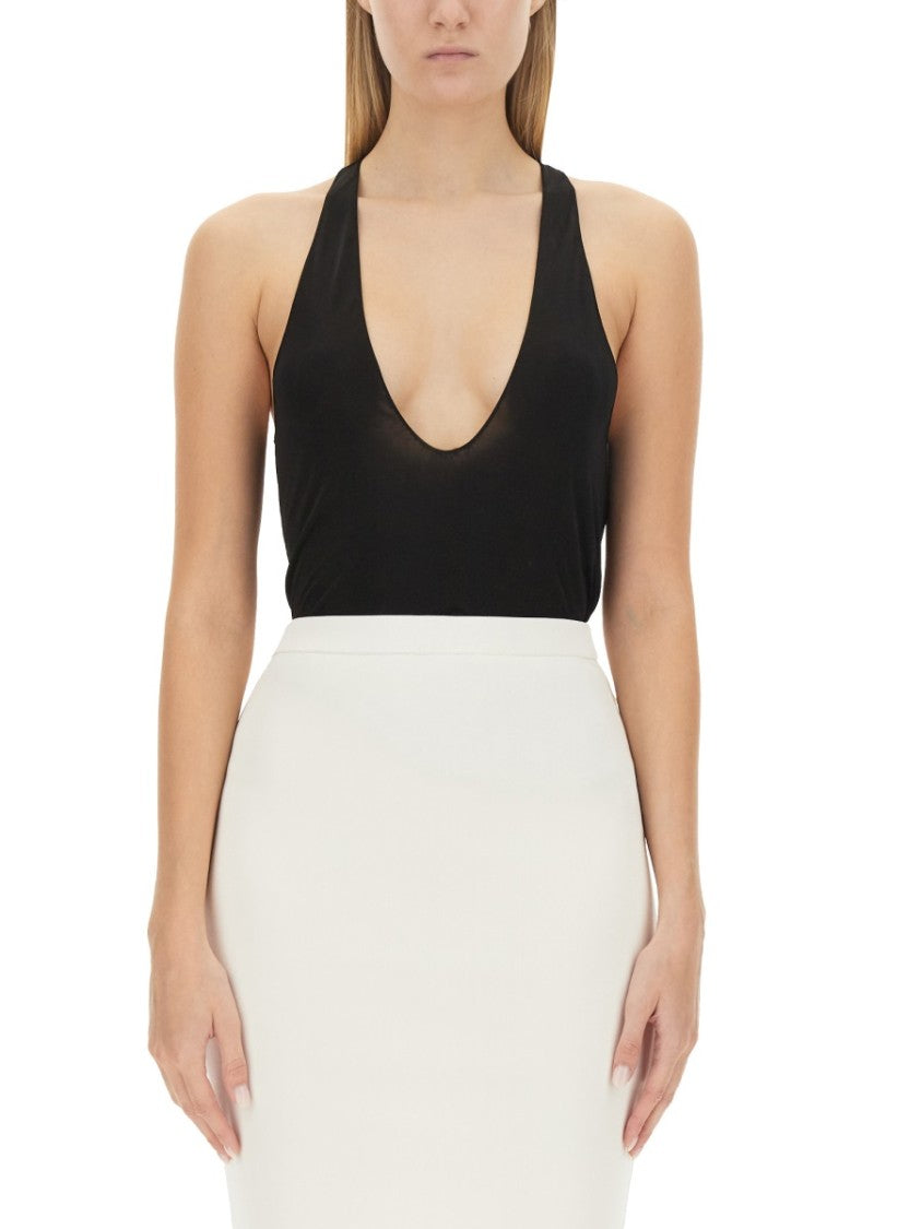 Saint Laurent Deep V-Neck Slim Fit Viscose Undershirt