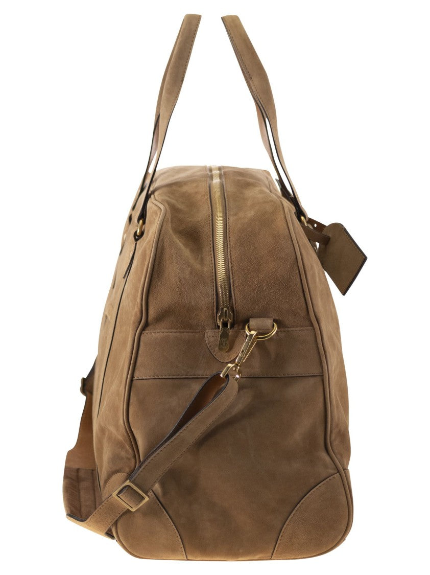 Brunello Cucinelli Suede Weekender Bag