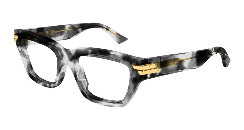 Bottega Veneta Havana Geometric Accents Bold Oversized Eyeglasses
