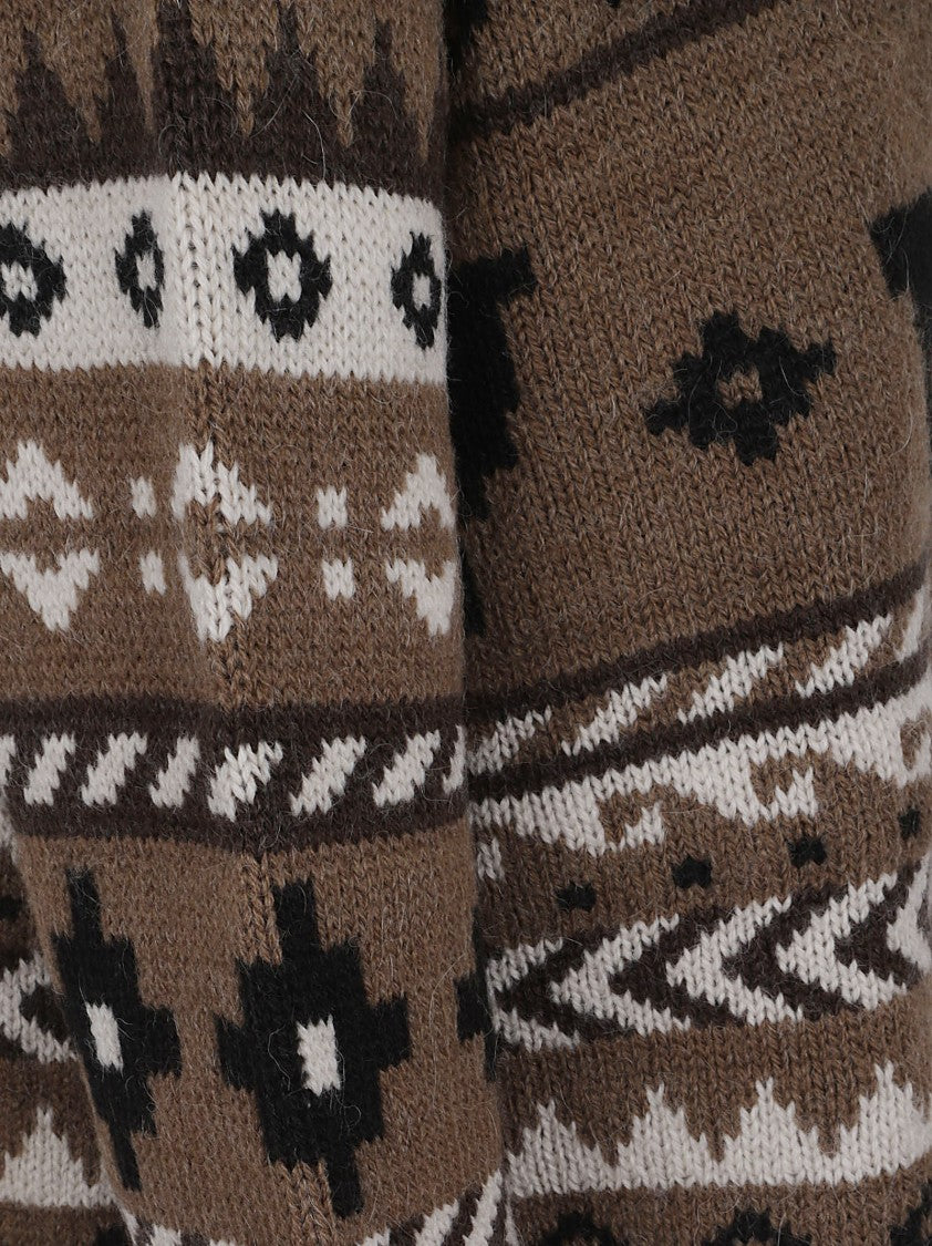 Max Mara Jacquard Weave Cardigan With Geometric