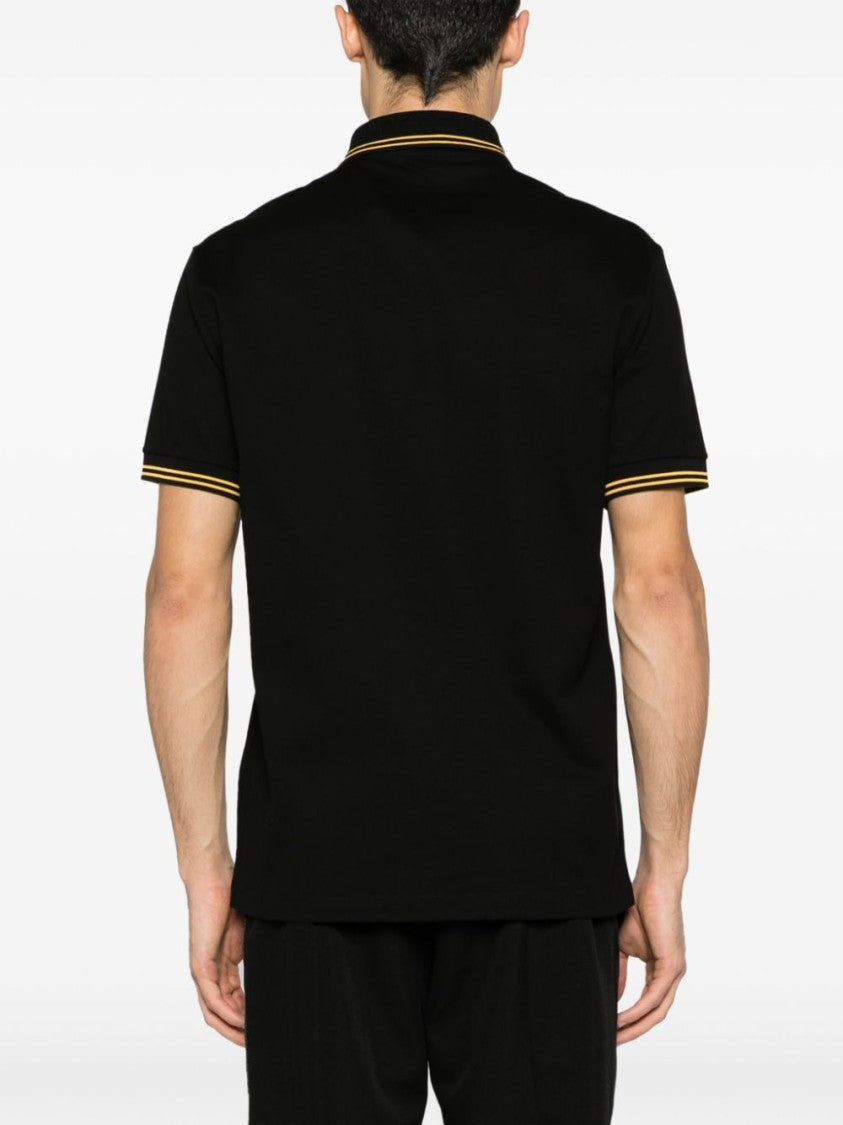 Versace Black Polo Shirt With Classic Collar