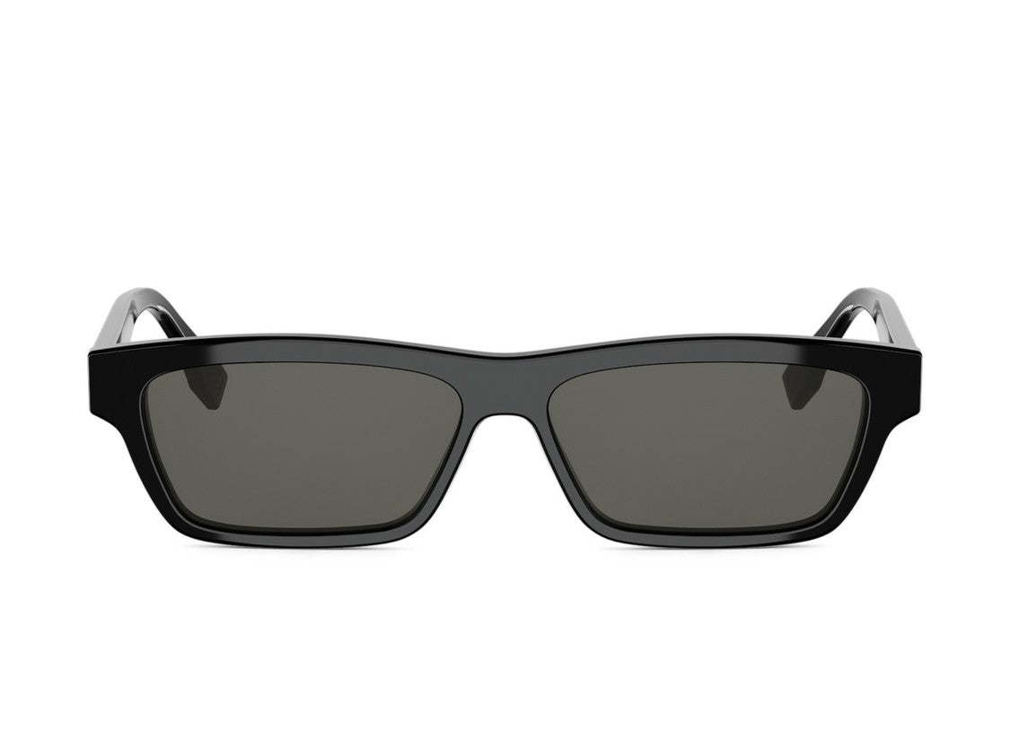 Fendi Black Fe40199i Bold Rectangular Acetate Sunglasses