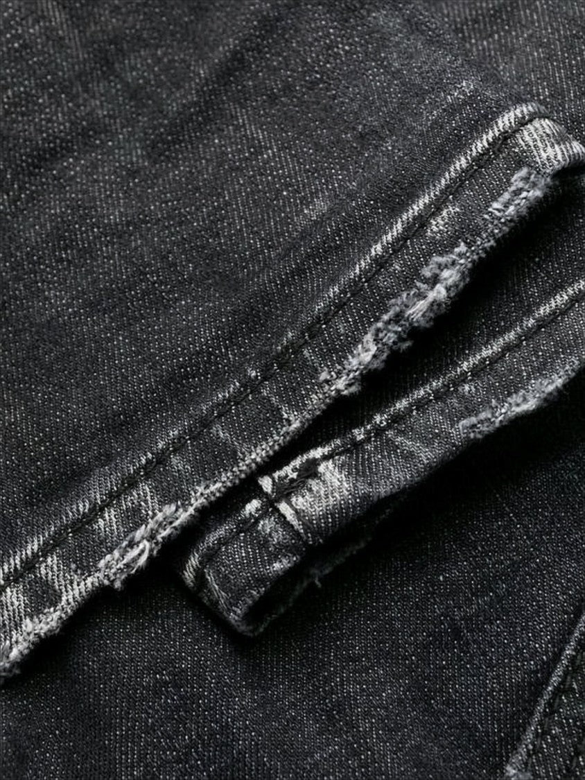 Dsquared2 Distressed Black Slim-Fit Denim Pants