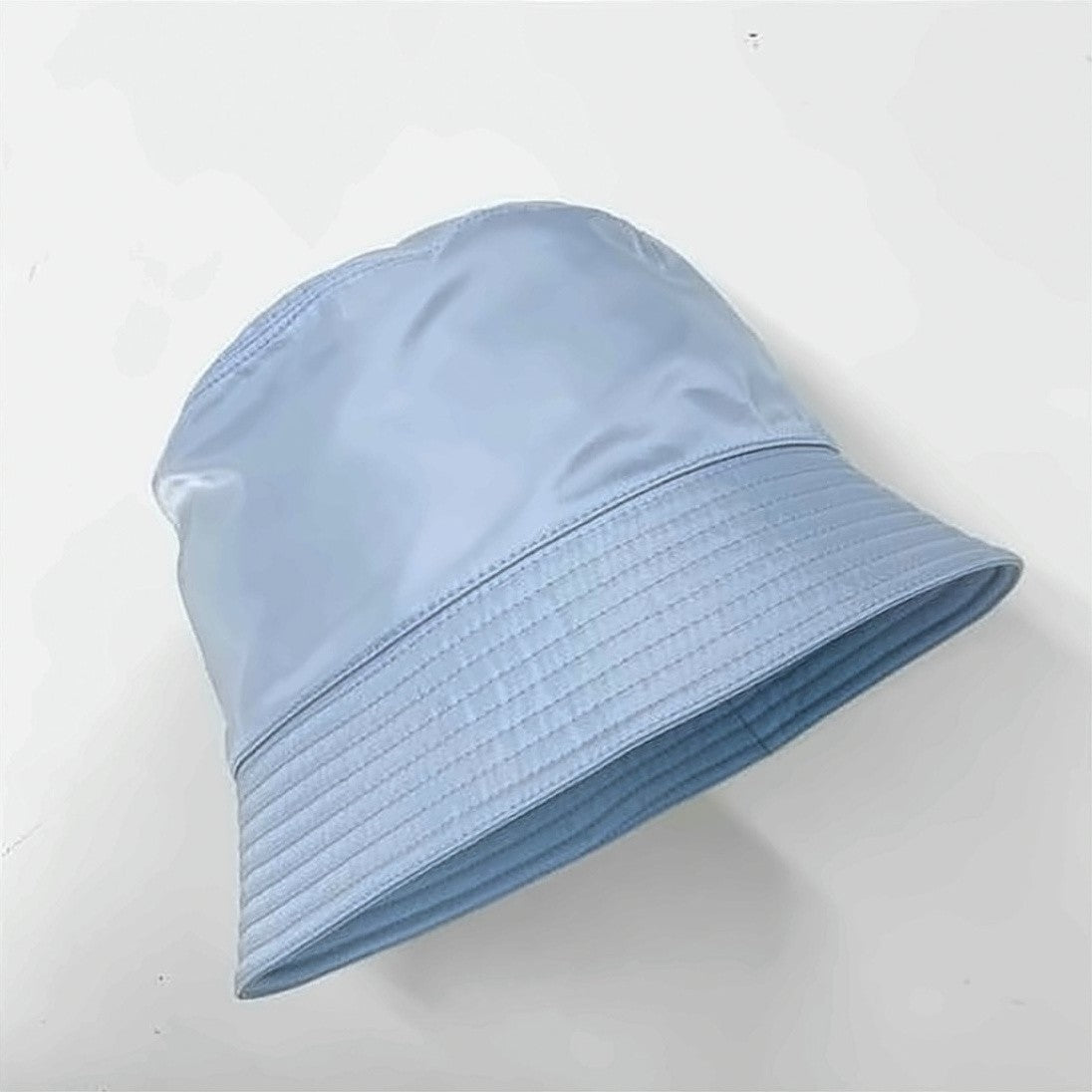 Prada Nylon Bucket Hat With Triangular Logo Plaque