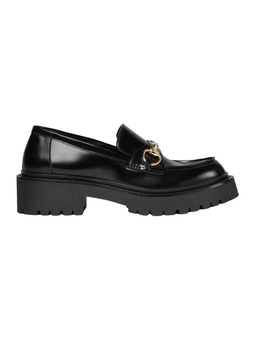 Gucci Rhody Black Leather Horsebit Loafers