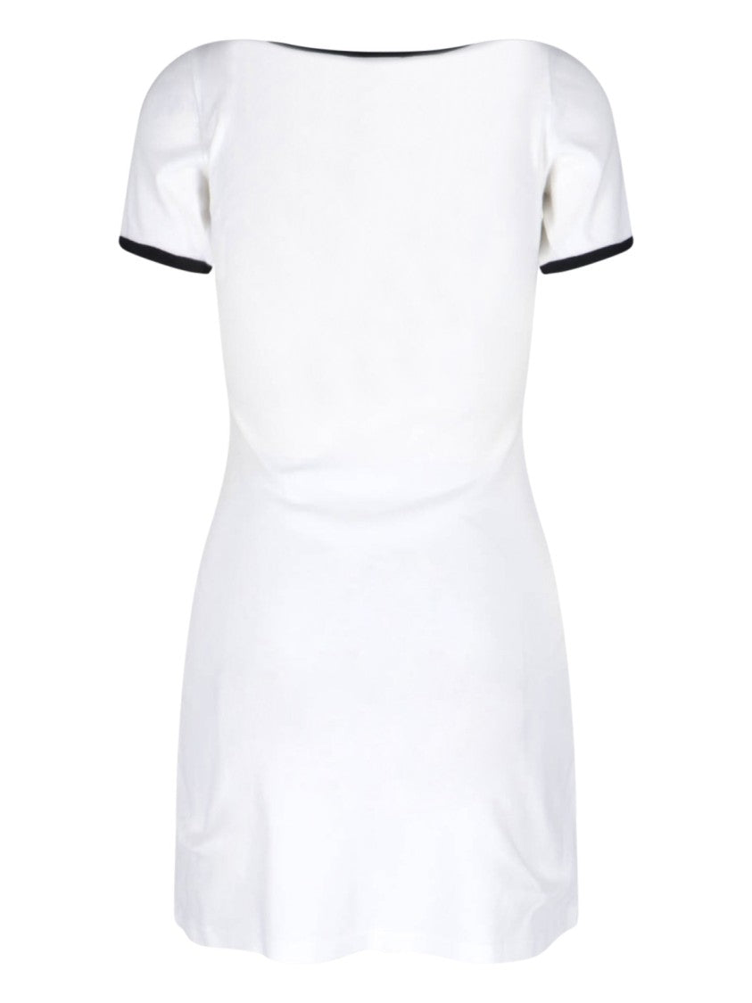 Courrèges Ribbed Cotton Mini Dress With Logo Embroidery