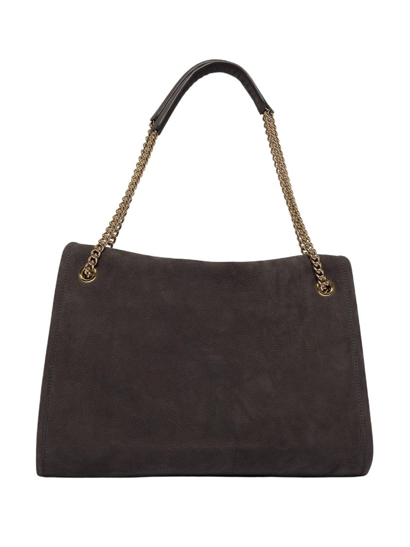 Claudio Orciani Venus Nabucco Midi Nubuck Leather Shoulder Bag