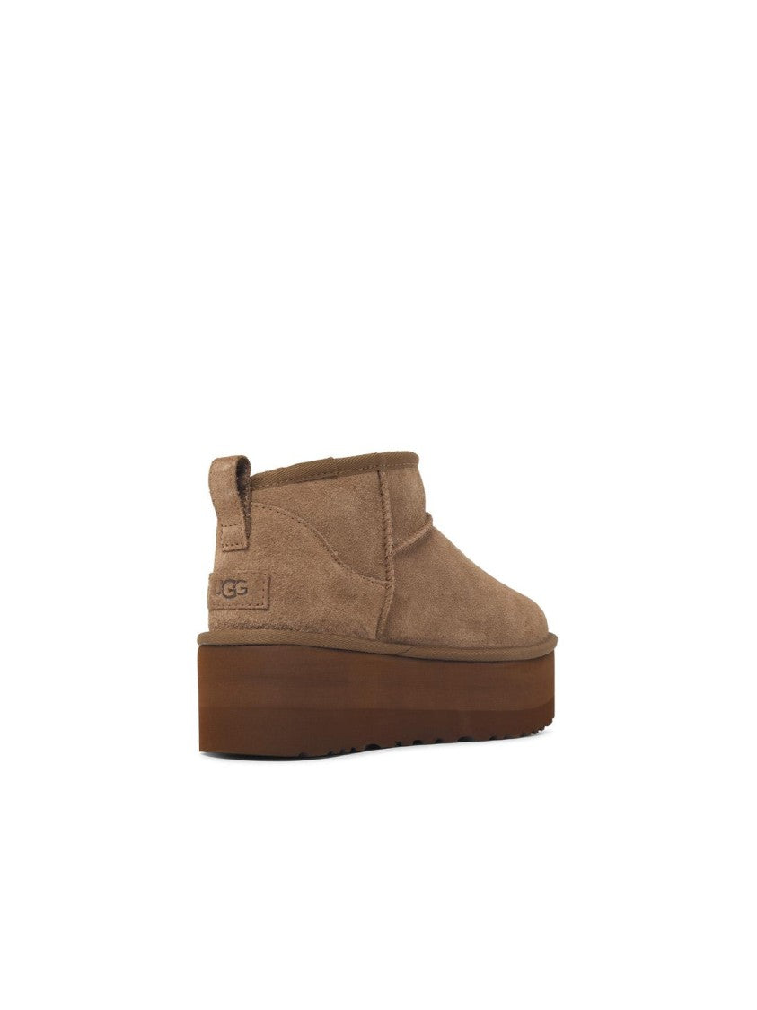 Ugg Light Bronze Classic Ultra Mini Platform Suede Boots