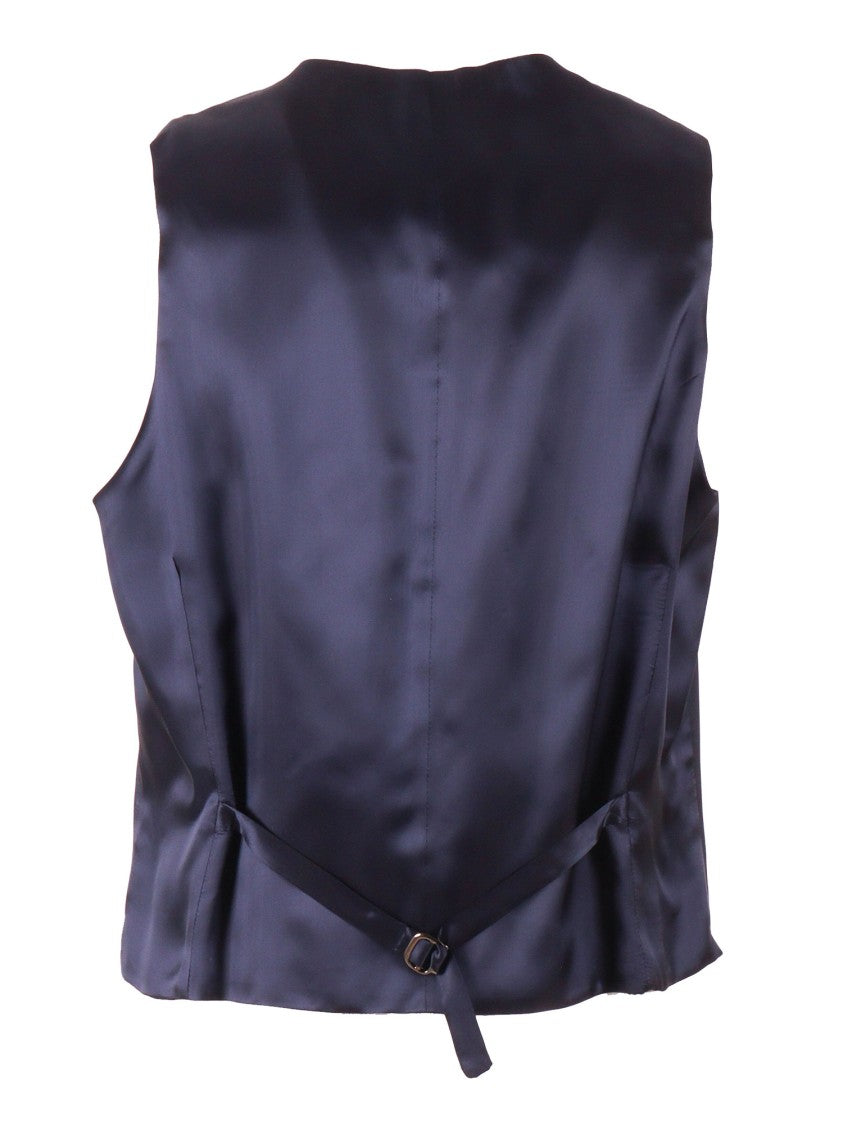 Luigi Bianchi Virgin Wool Satin Tailored Vest
