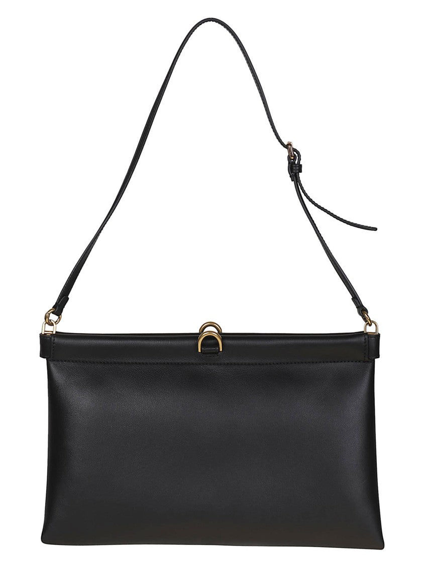Etro Medium Talk Black Calf Leather Clutch