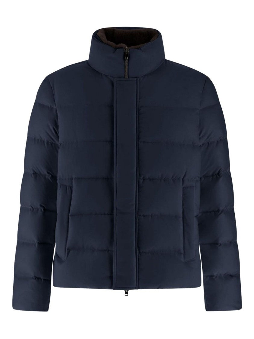 Herno Navy Blue Feather Down Padded Jacket
