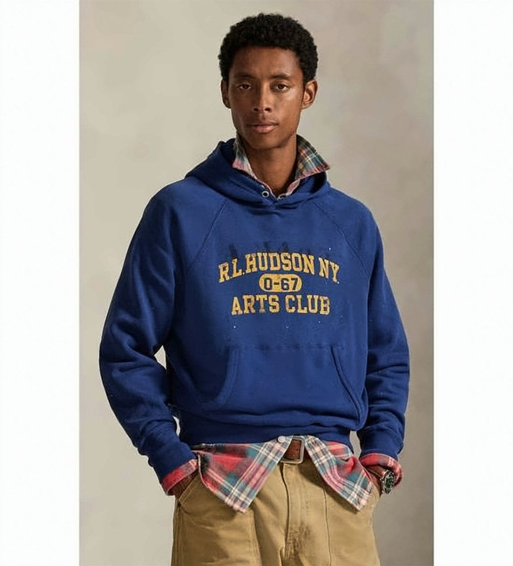 Polo Ralph Lauren Blue Deep Pullover Embroidery Kangaroo Hoodie