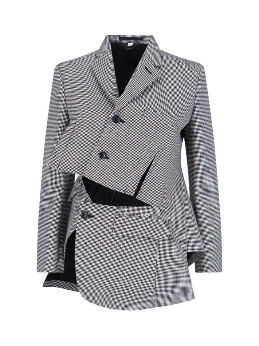 Comme Des Garçons Asymmetric Blazer – Black/White Houndstooth