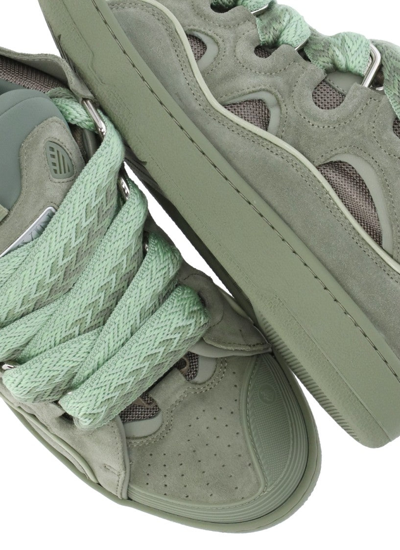 Lanvin Green Cotton Curb Sneakers