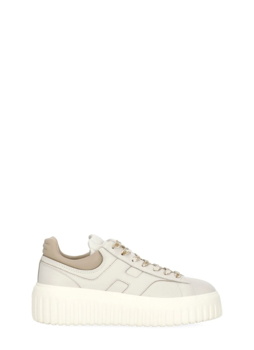 Hogan Ivory H-Stripes Leather Sneakers