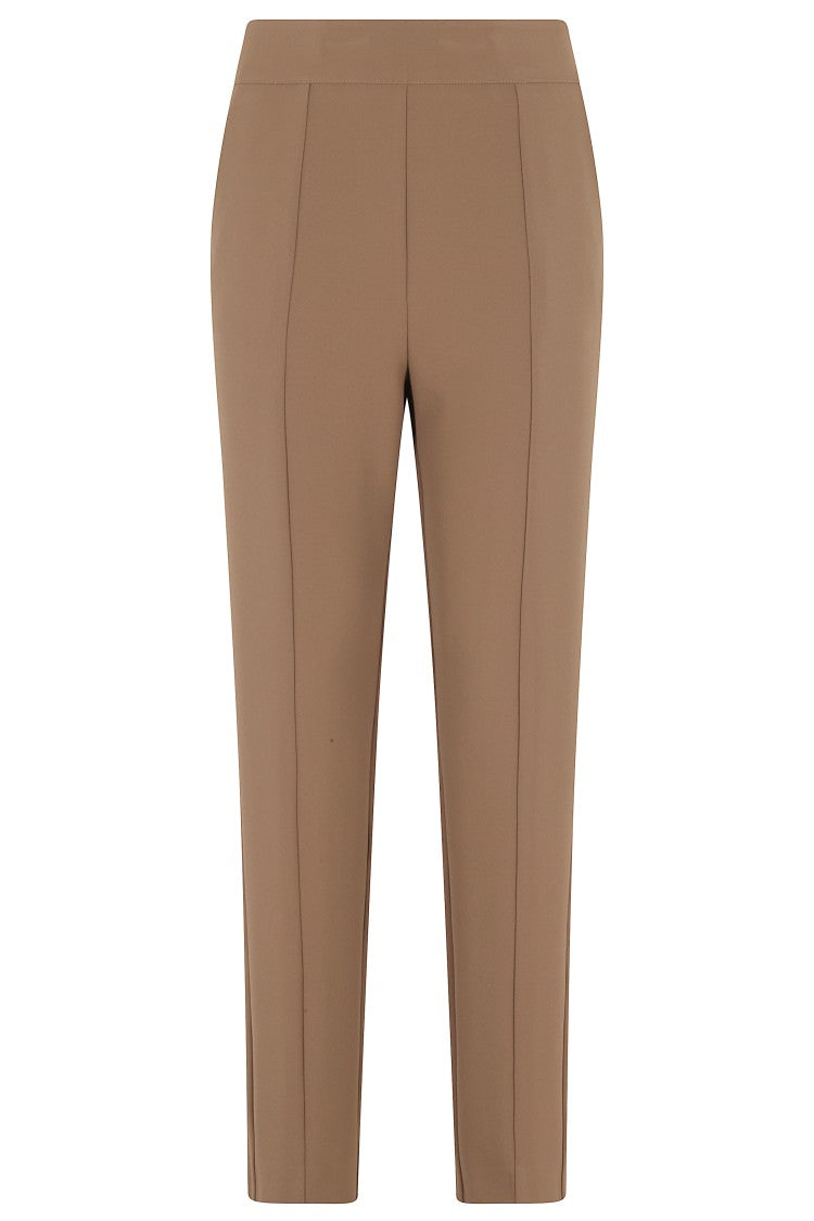 Federica Tosi Brown Cady Carrot Concealed-Zipper Polyester Formal Pants