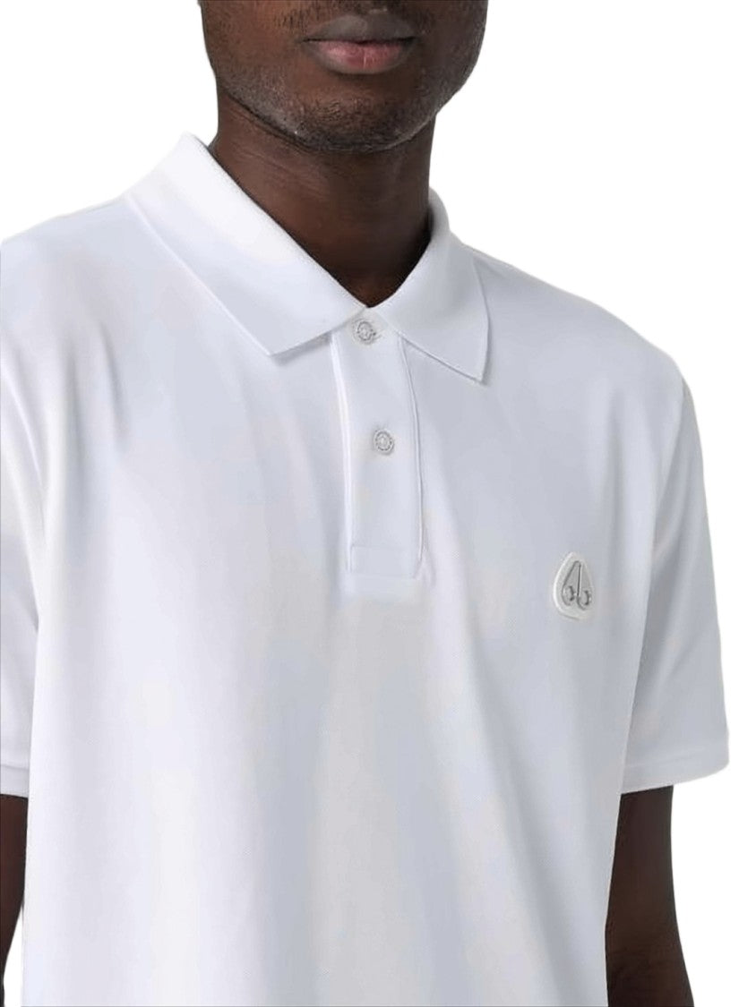 Moose Knuckles White Cotton Polo Shirt With Traditional Collar