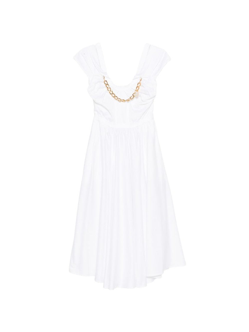 Elisabetta Franchi Off-Shoulder Midi Dress With Flared Skirt