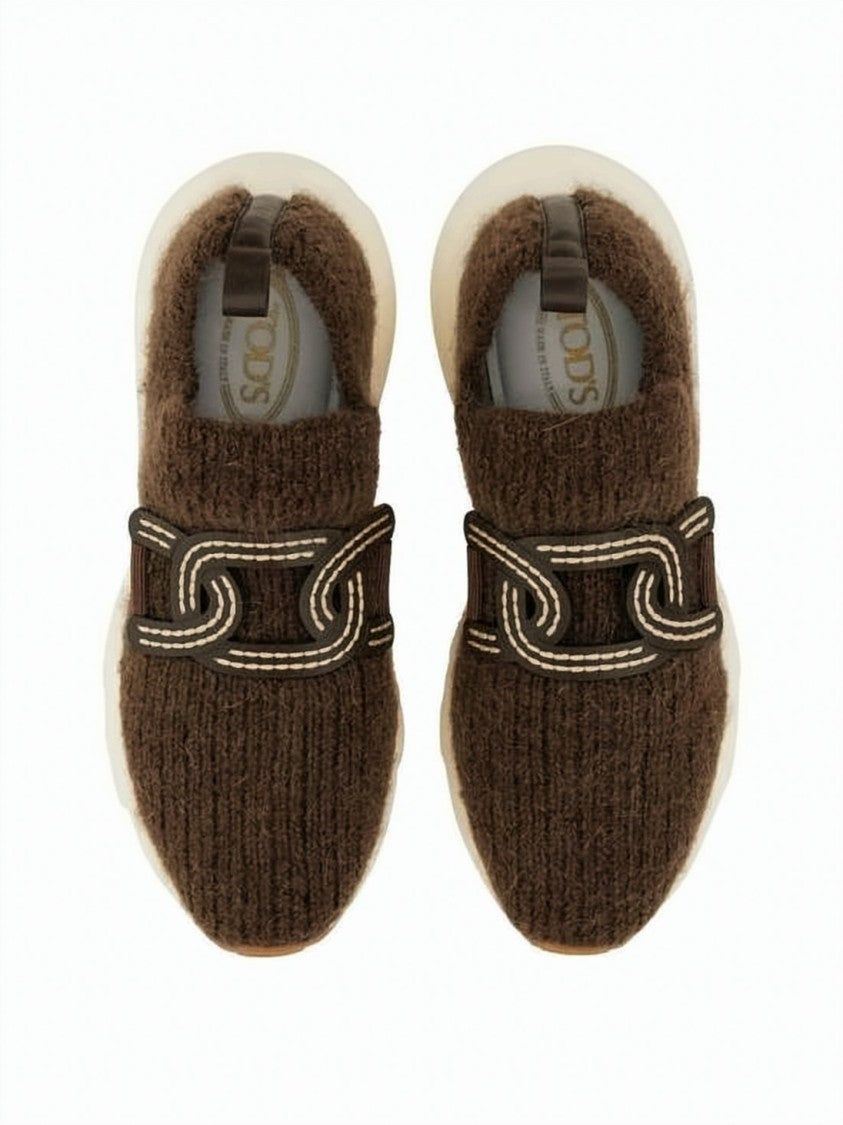 Tod's Textured Knit Sneakers With Distinctive Stitched Detail