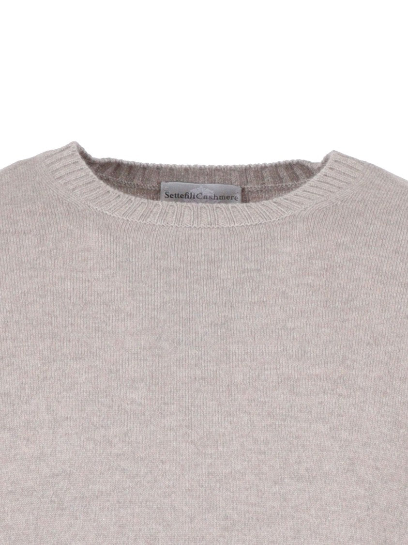 Sette Fili Cashmere Fine-Knit Cashmere Sweater With French Shoulder Seam