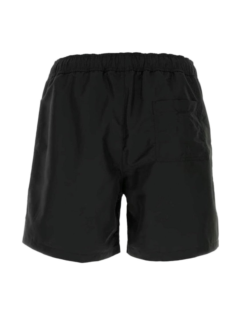 Versace Black Shorts With Gold-Tone Greek Key Pattern
