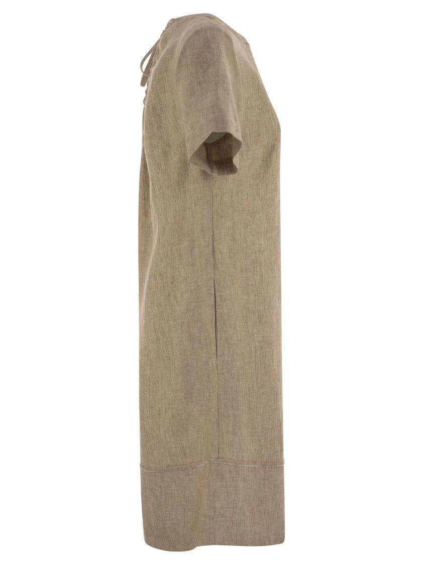 Peserico Delavé-Effect Linen Midi Dress