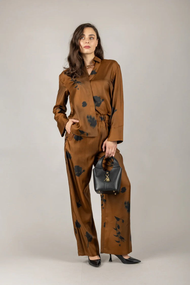 Max Mara Eraclea Silk Blouse With Abstract Floral Design