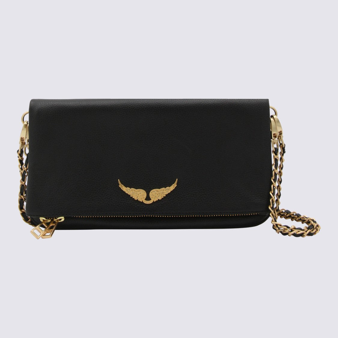 Zadig & Voltaire Black And Gold Leather Shoulder Bag