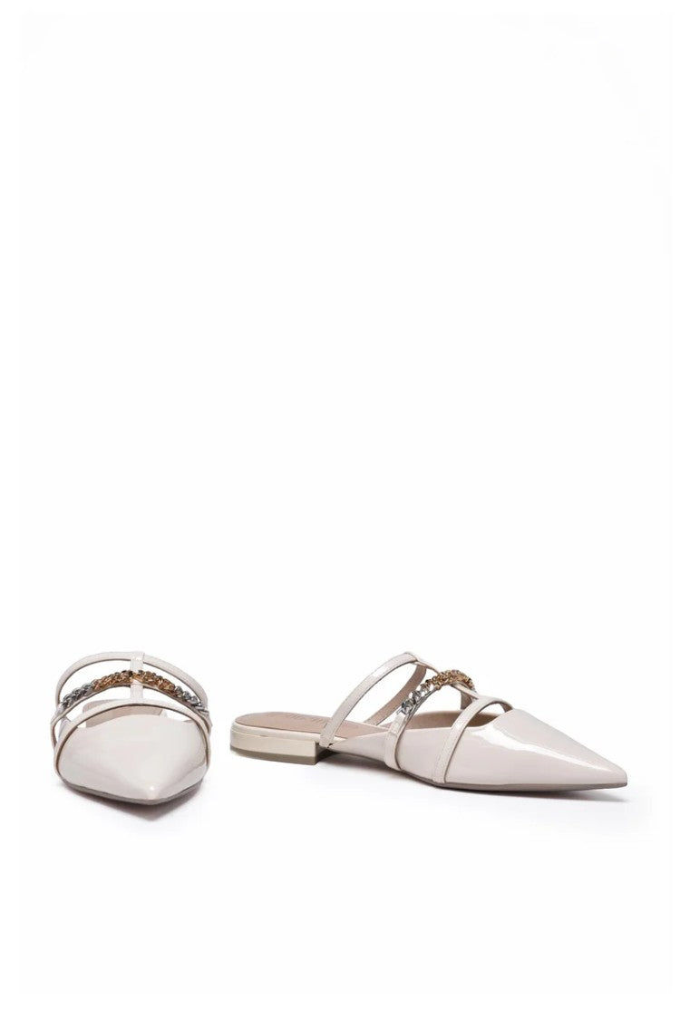 Pinko Patent Rubber Mules - White