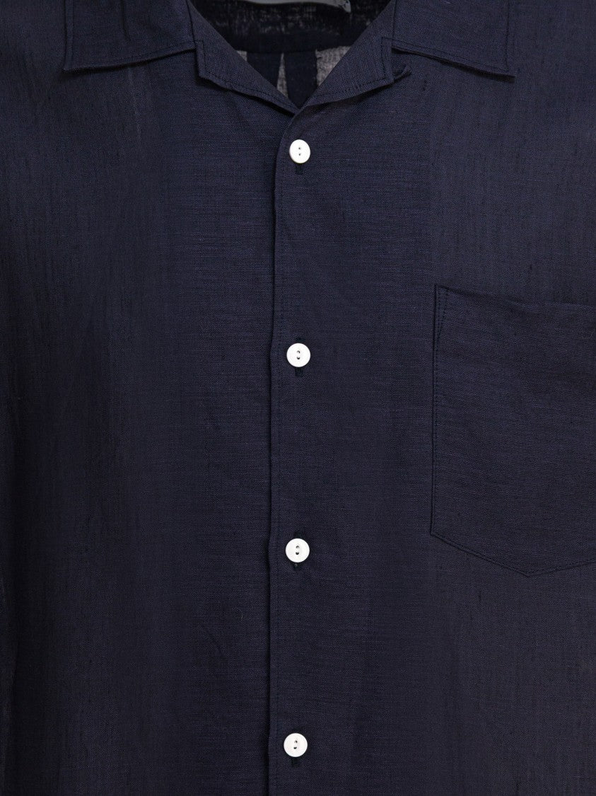 Nonnative Short-Sleeve Linen Shirt With Classic Collar