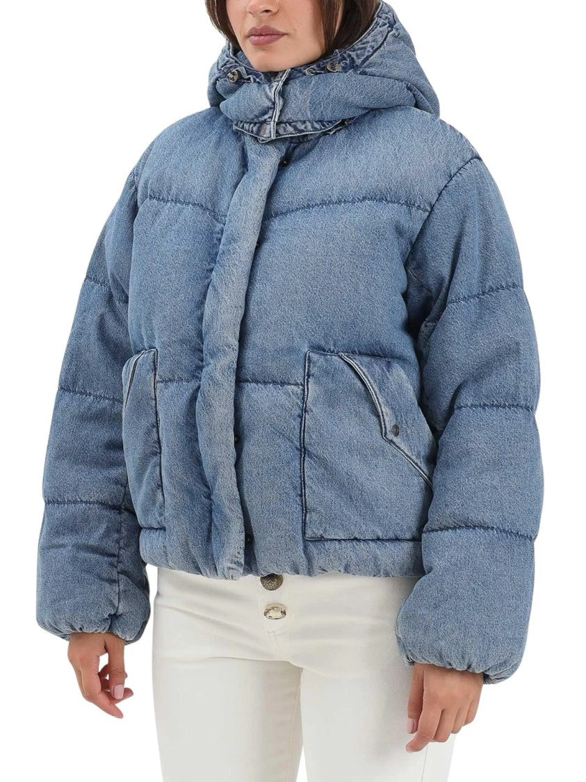 Levi's Light Blue Cotton Denim Down Jacket