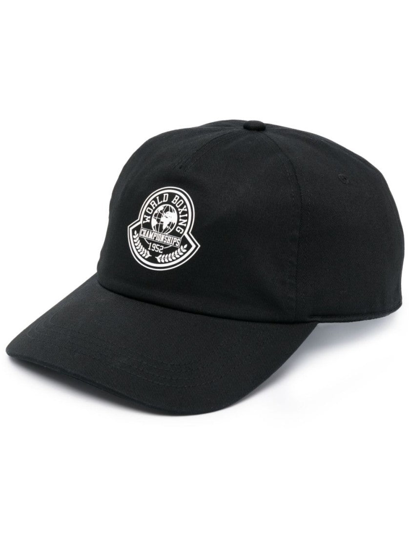 Moncler Black Classic Baseball Embroidered Patch Hat