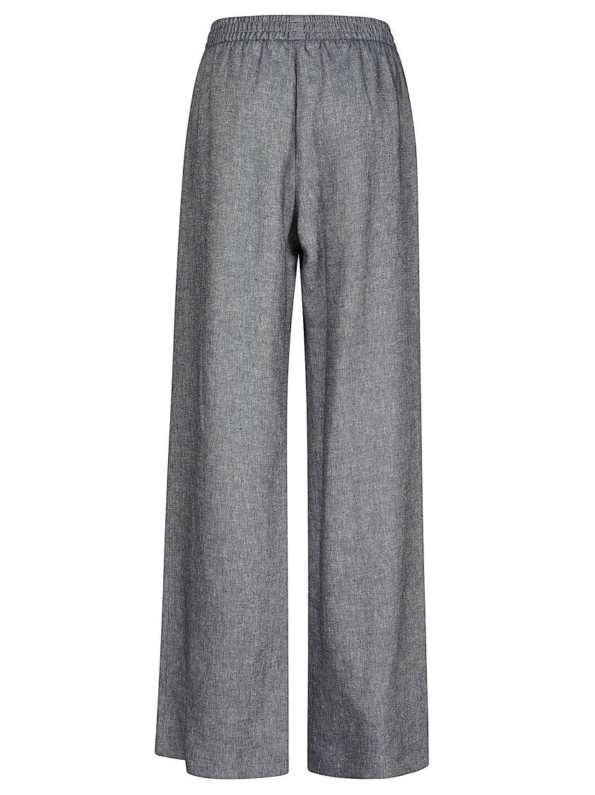 Eleventy Wide-Leg Trousers With Elastic Waistband And Side Pockets