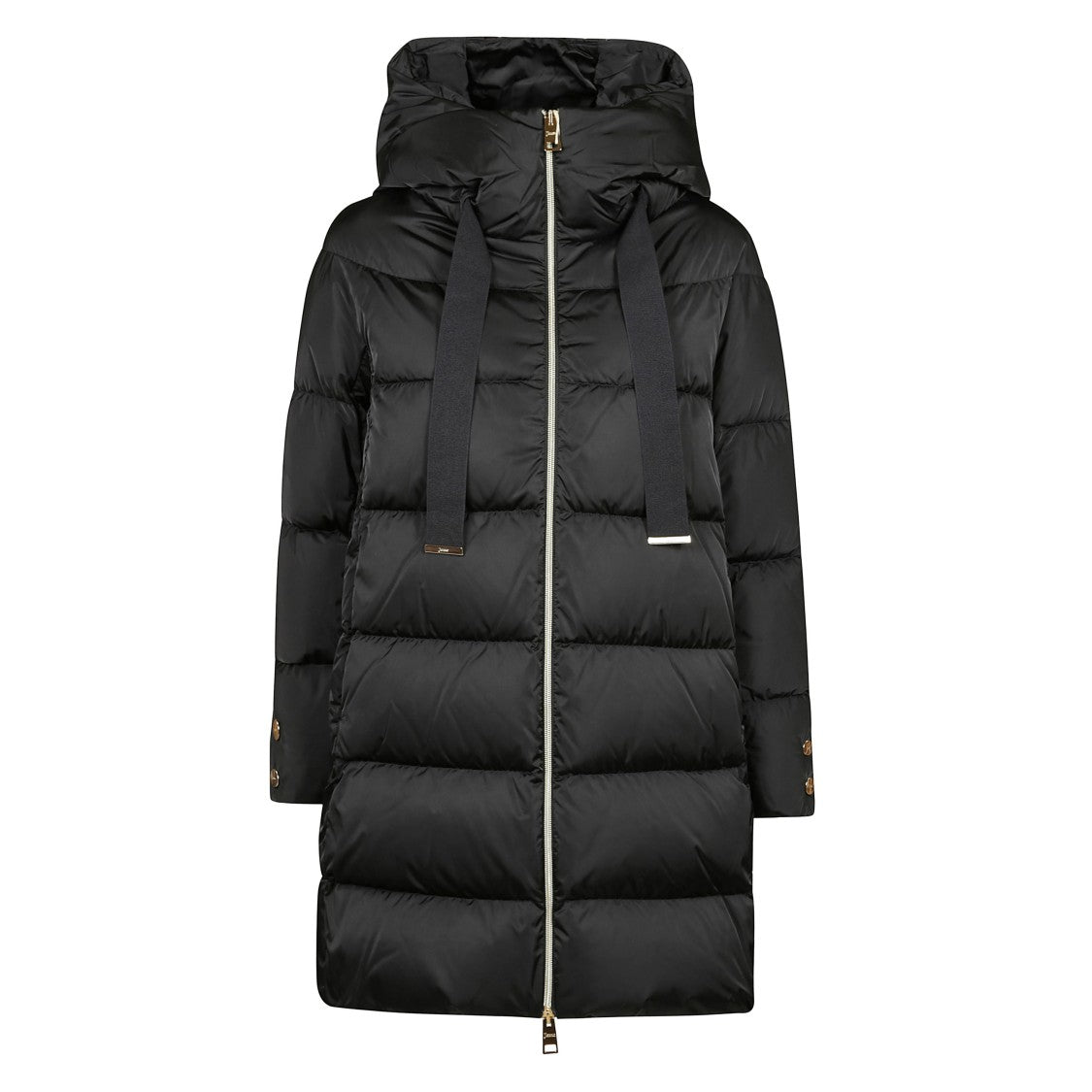 Herno A-Shape Satin-Finish Coat With Hood