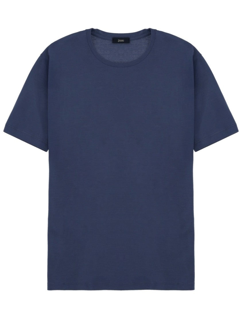 Herno Plain White Cotton Crewneck T-Shirt