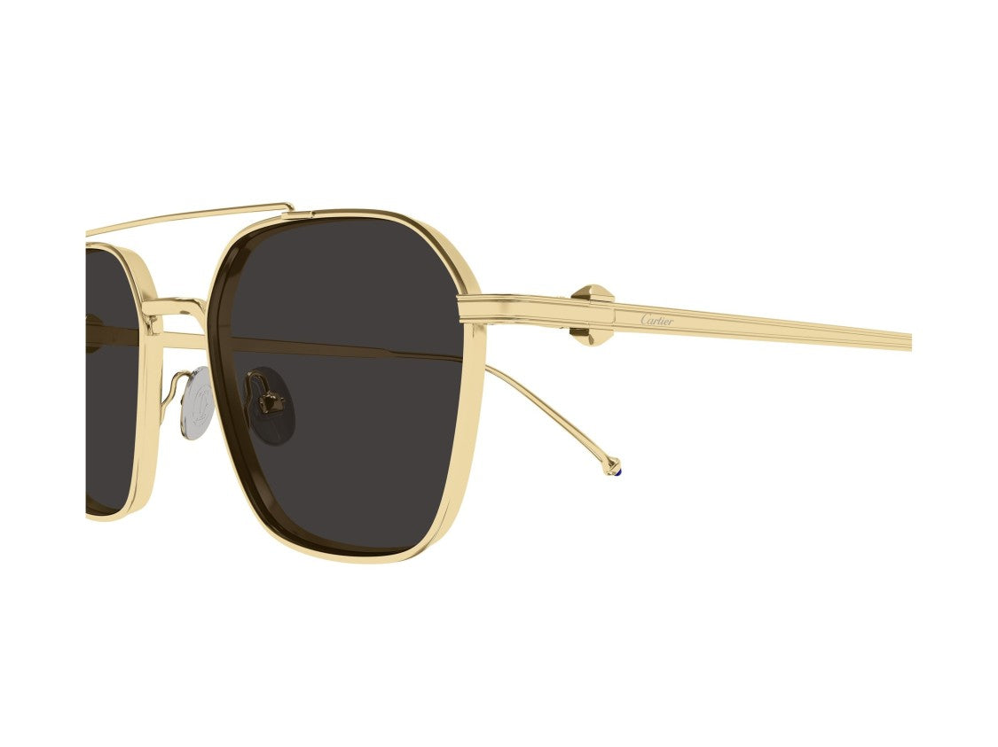 Cartier Gold Ct0618s Titanium Geometric Sunglasses