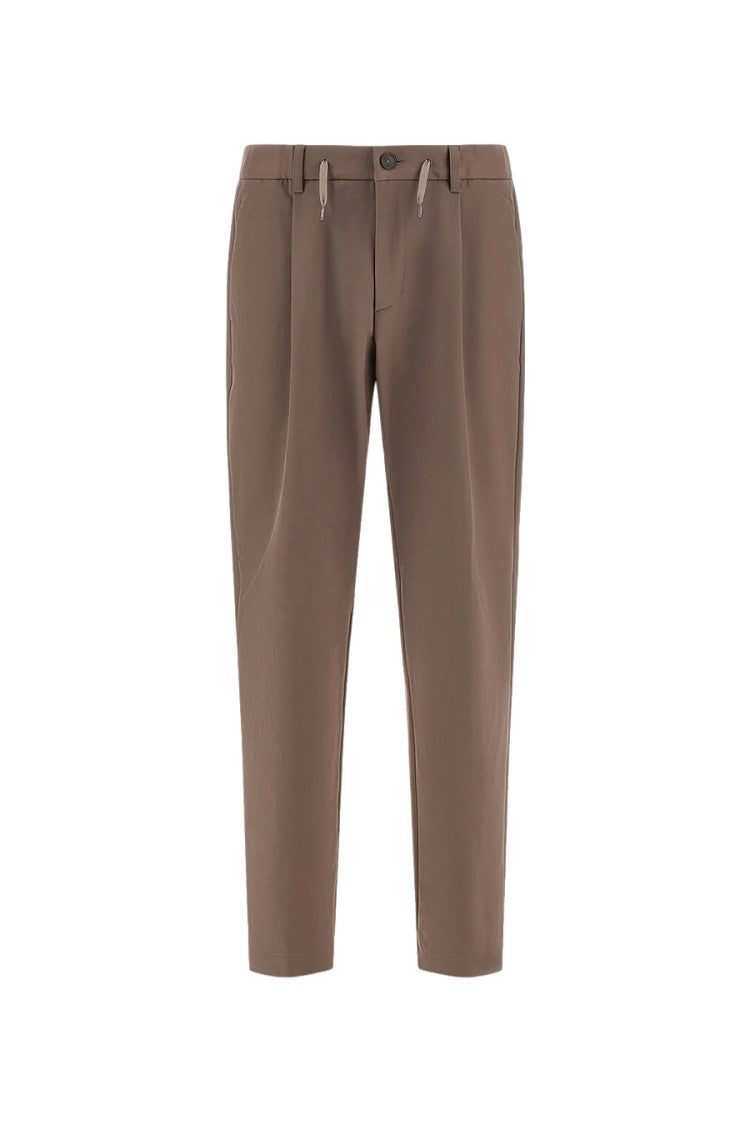 Herno Taupe Polyester Pleated Trousers