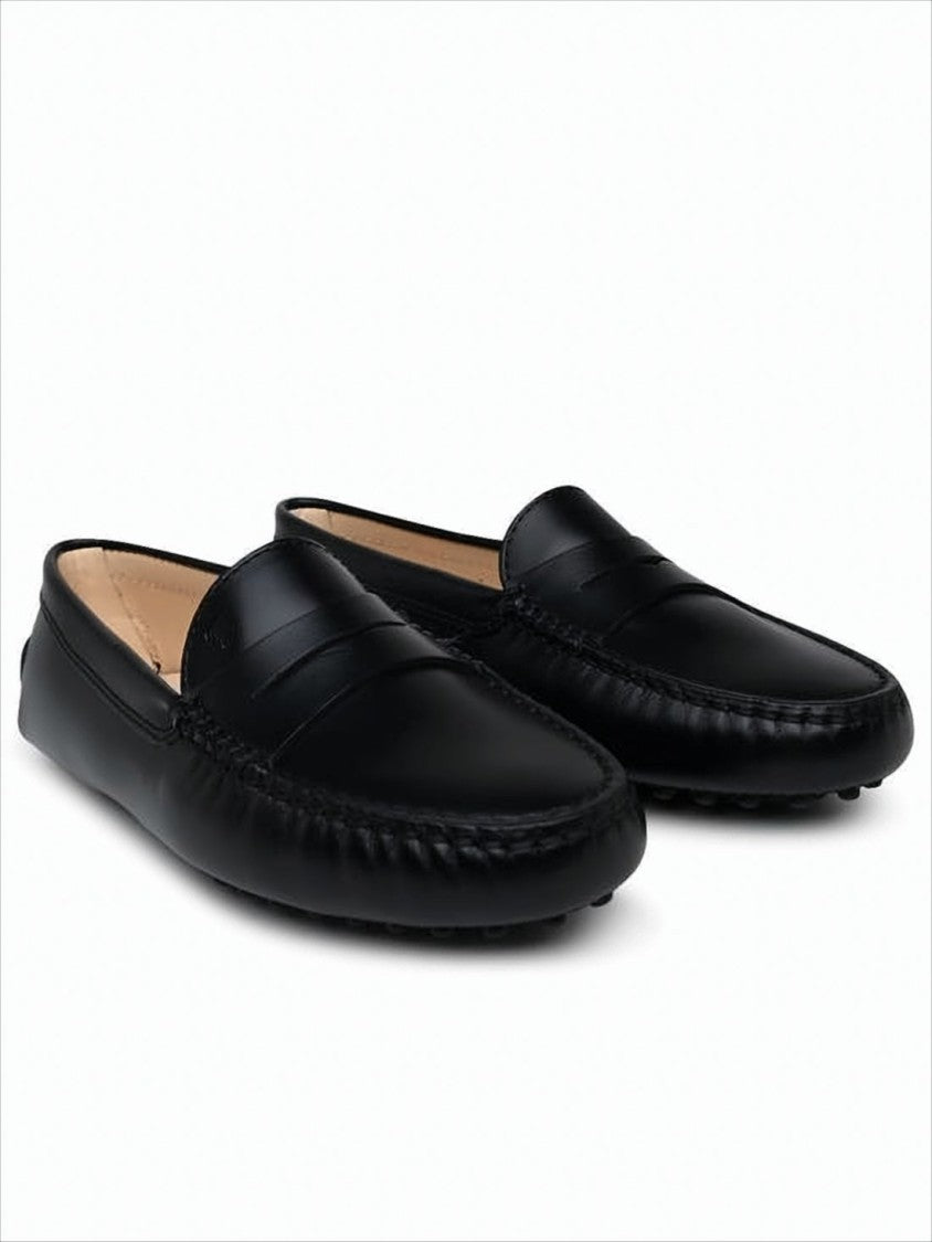 Tod's Leather Loafers With Penny Strap Detail And Pebble Grip