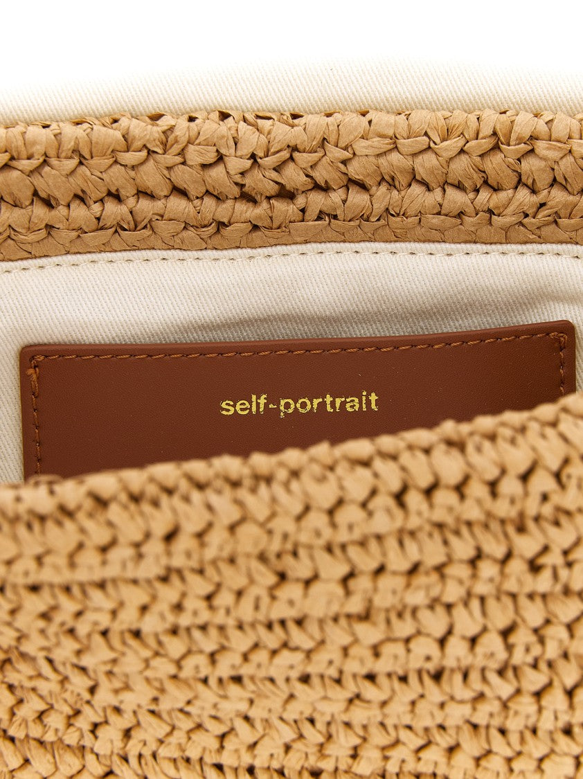 Self-Portrait 'Raffia Bow Charm' Shoulder Bag