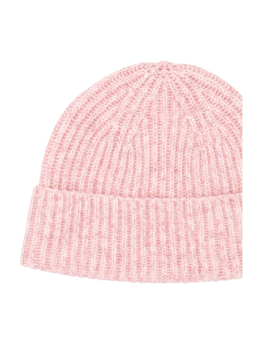 Lisa Yang Pink Ribbed Cashmere Beanie