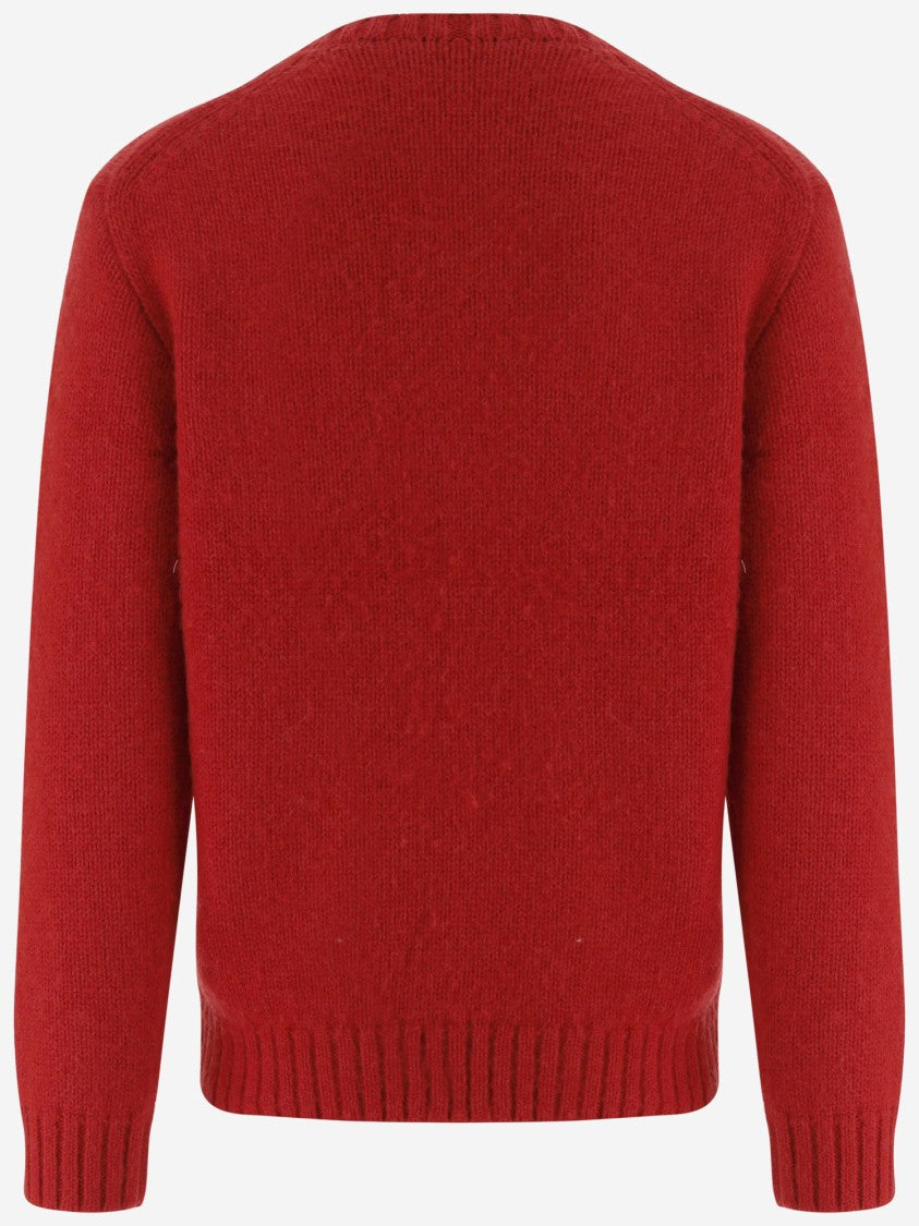 Polo Ralph Lauren Red Polo Bear Embroidered Wool Sweater