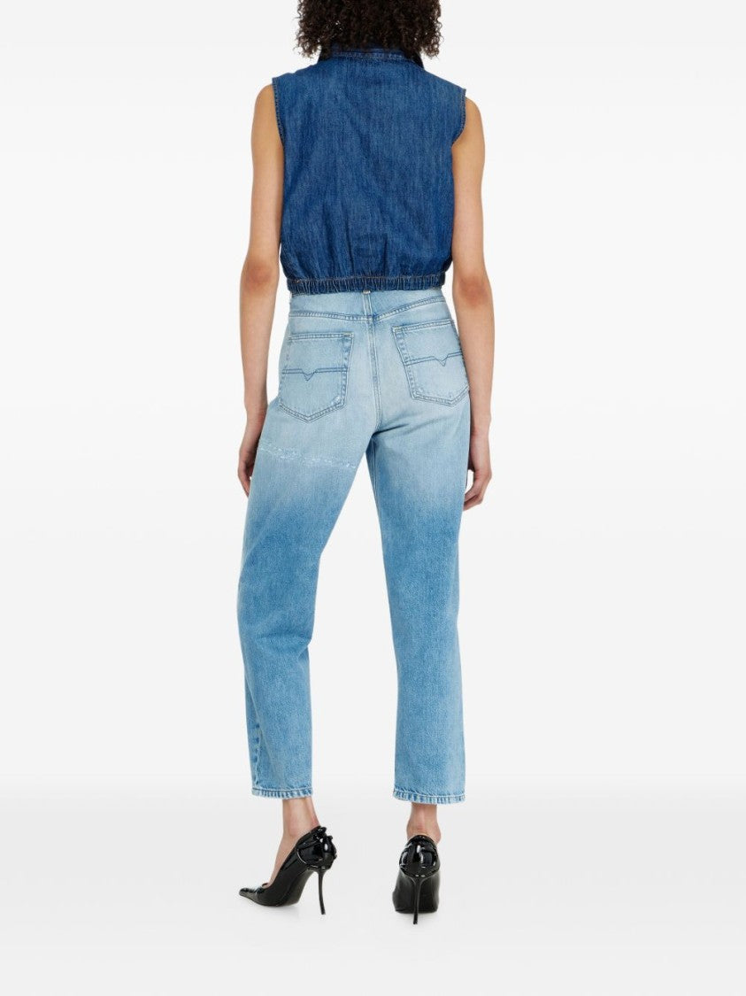 Diesel Light Blue Regular High Waist Straight Jeans