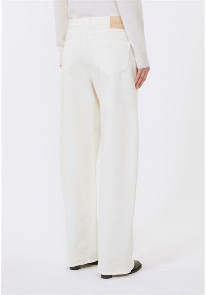 Max Mara Wide-Leg White Pants With High Waist