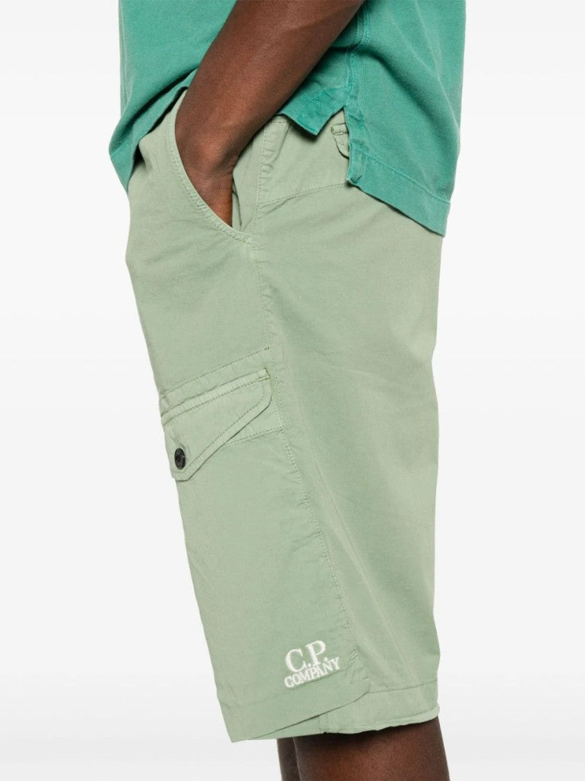 C.P. Company Sage Green Twill Stretch Shorts